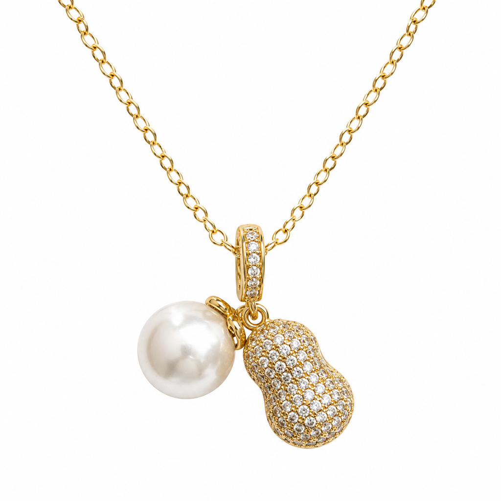 Ariana Pearl Peanut Charm Necklace
