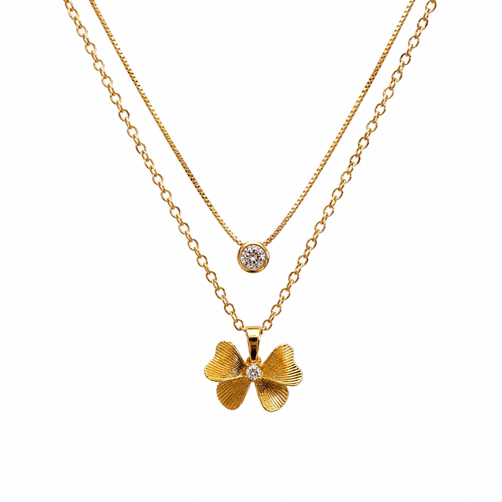 Elena Double Layer CZ Necklace