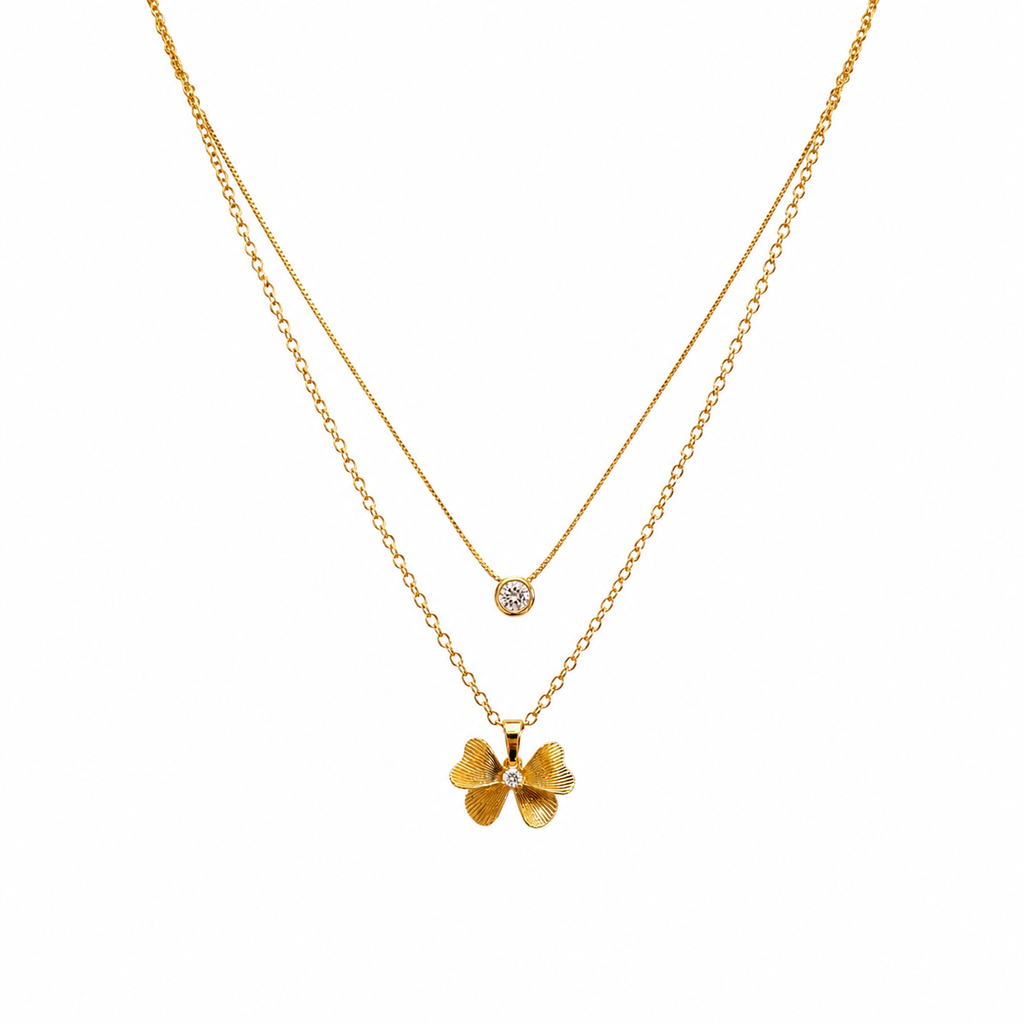 Elena Double Layer CZ Necklace