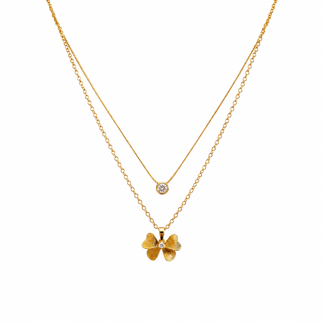 Elena Double Layer CZ Necklace
