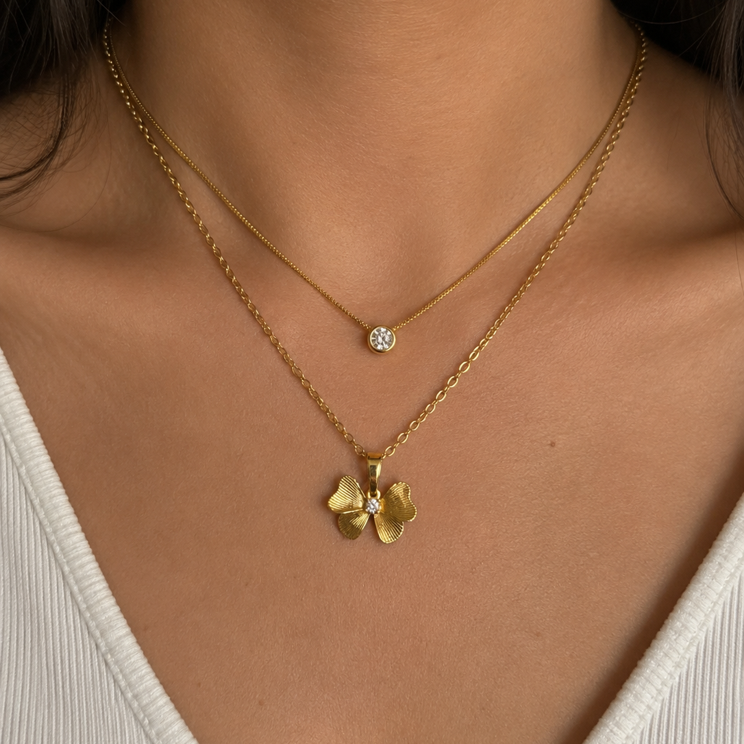 Elena Double Layer CZ Necklace