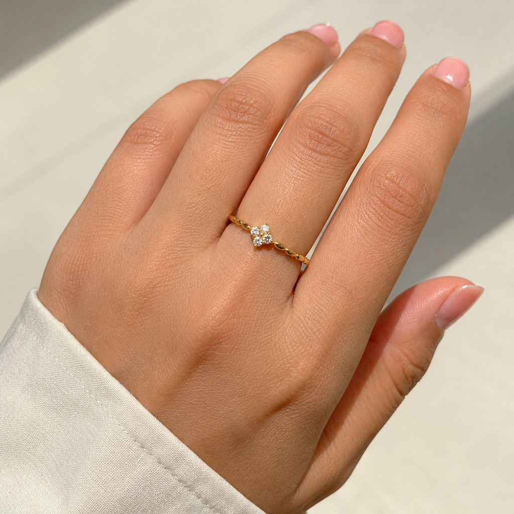 Selene Diamond Bloom Adjustable Ring