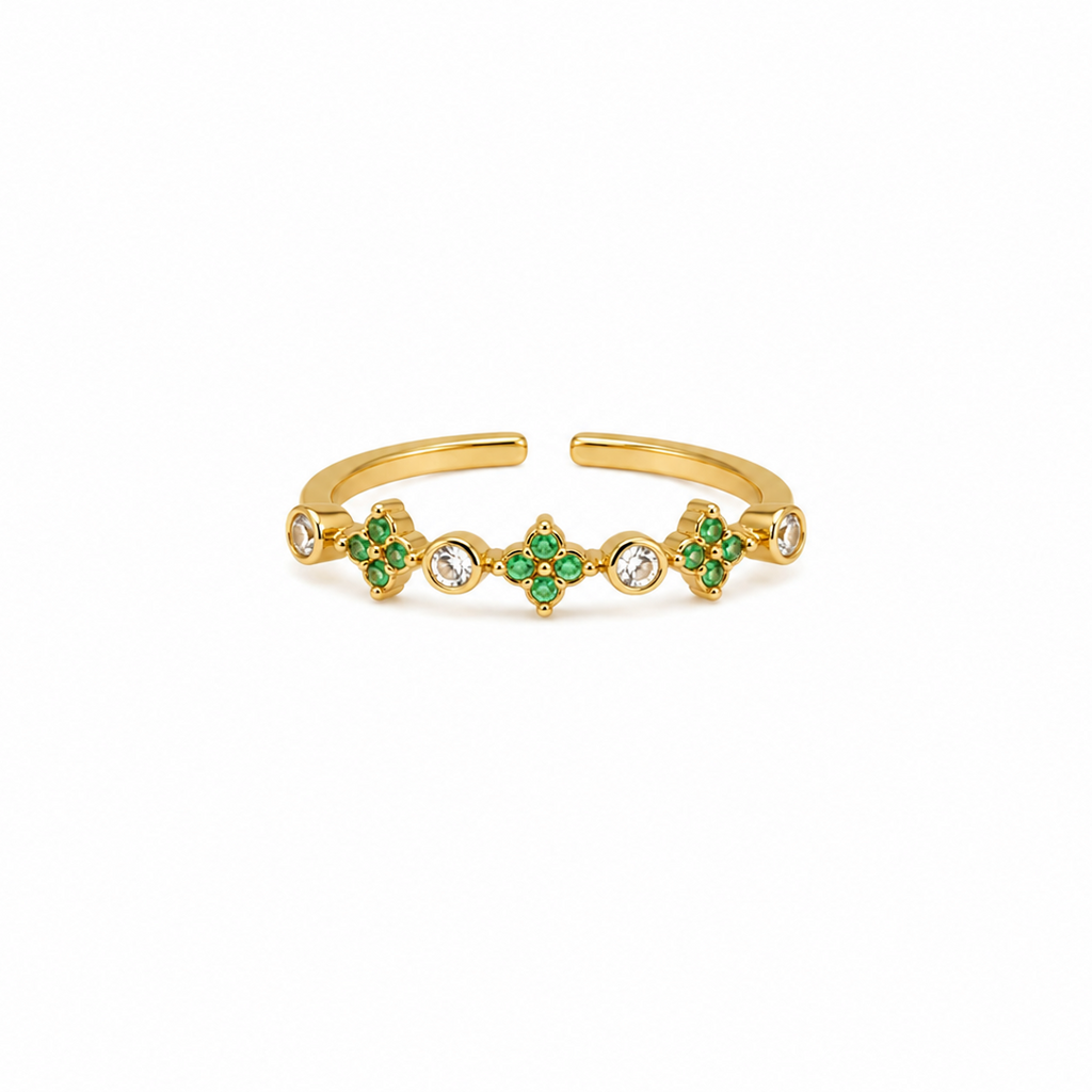 Aurelia Emerald Clover Ring