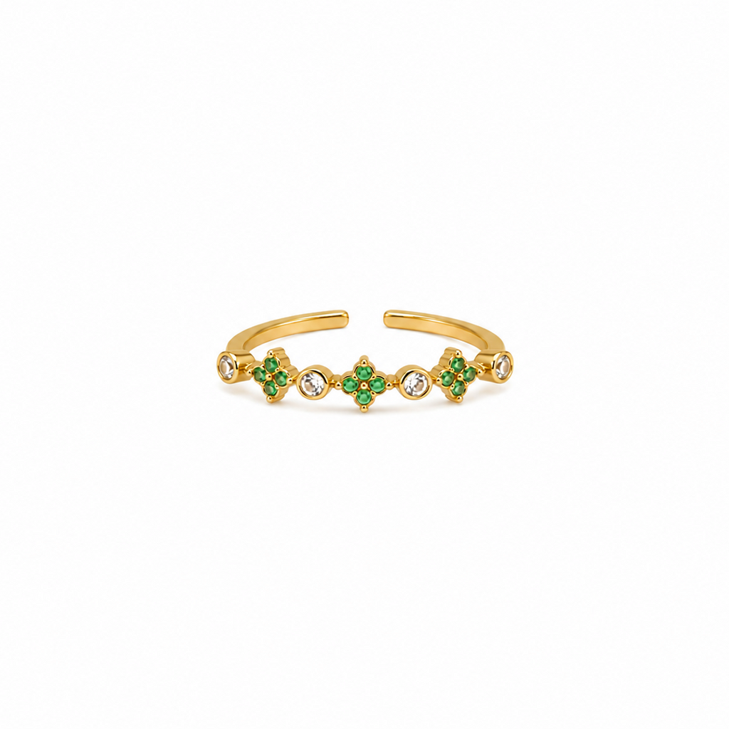 Aurelia Emerald Clover Ring