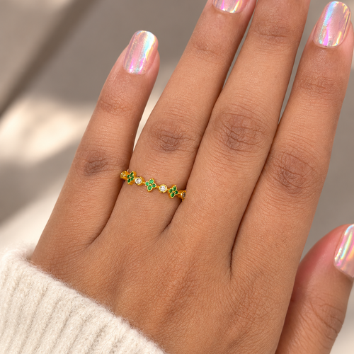 Aurelia Emerald Clover Ring