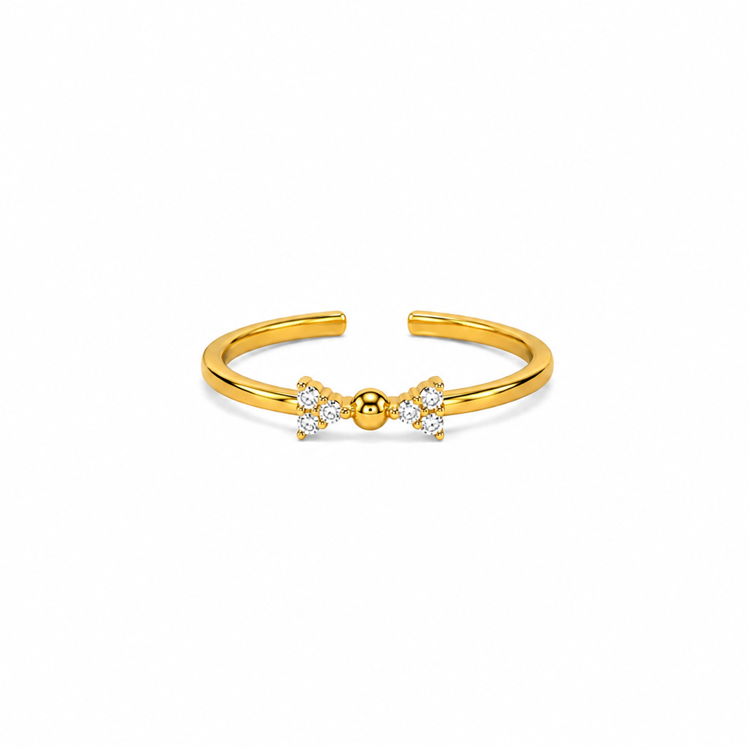 Elara Bow Gold Adjustable Ring