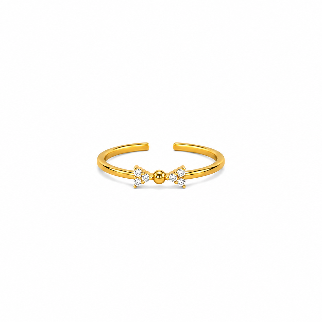 Elara Bow Gold Adjustable Ring