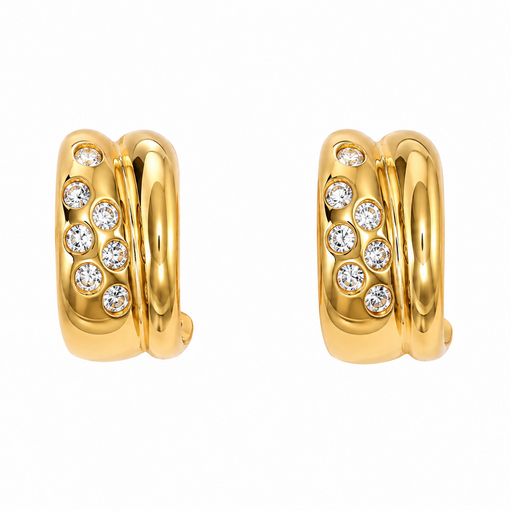 Noelle Huggie Stud Earrings