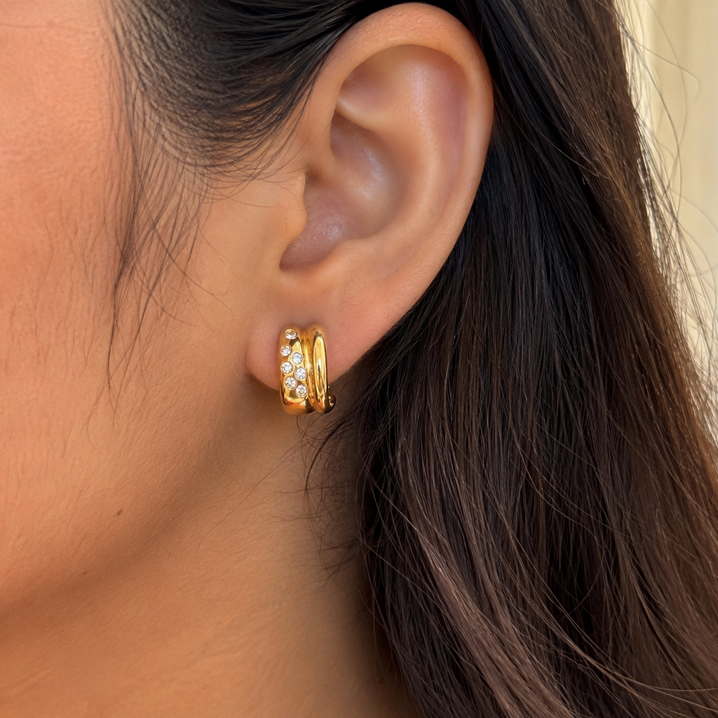 Noelle Huggie Stud Earrings