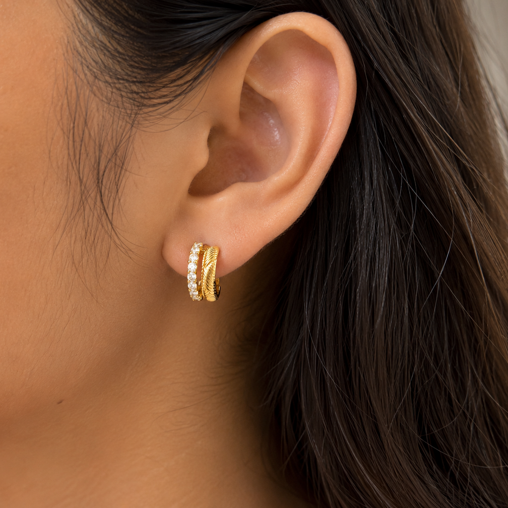Vivienne Huggie Stud Earrings