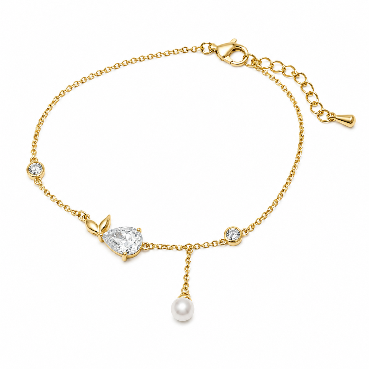 Evelyn Pearl Charm Bracelet