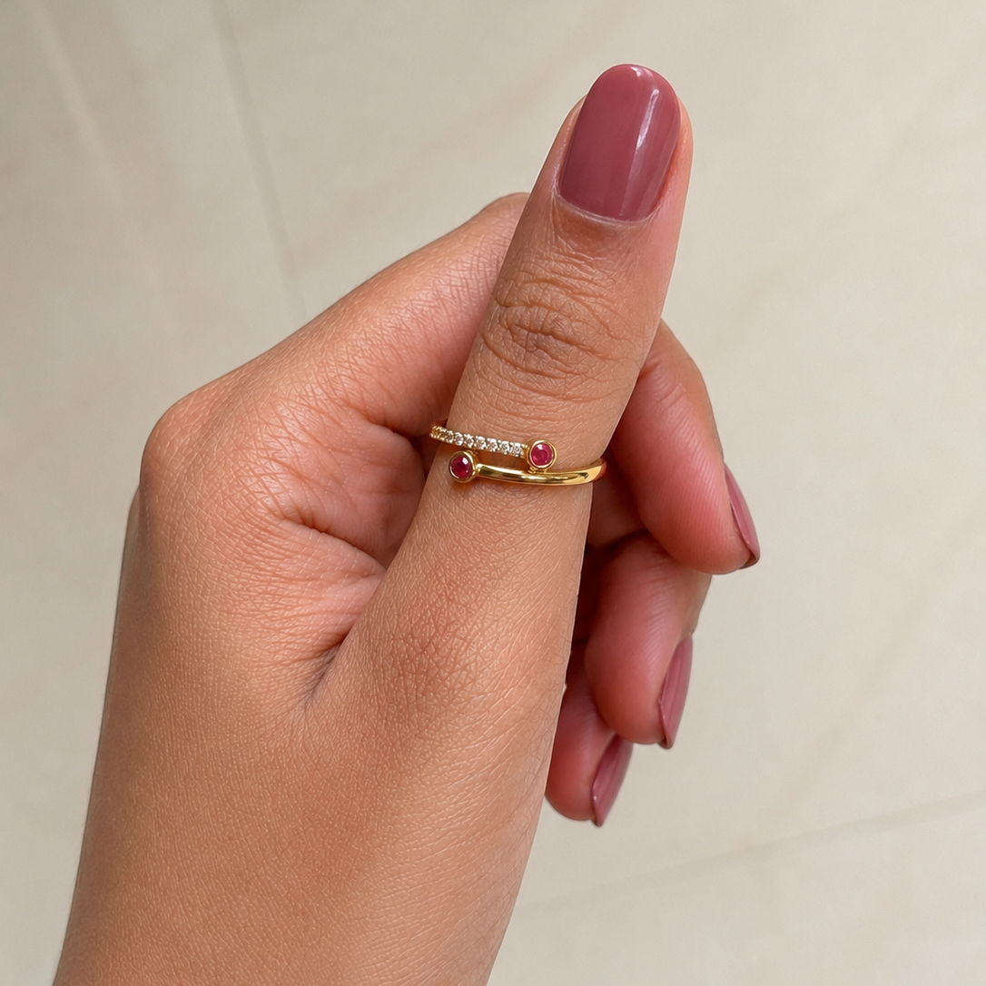 Rhea Ruby Wrap Adjustable Ring