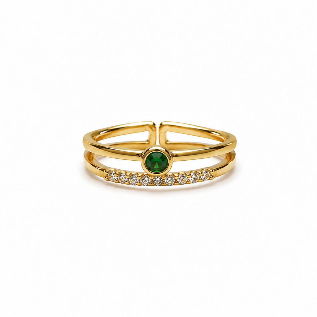 Esme Emerald Duo Adjustable Ring