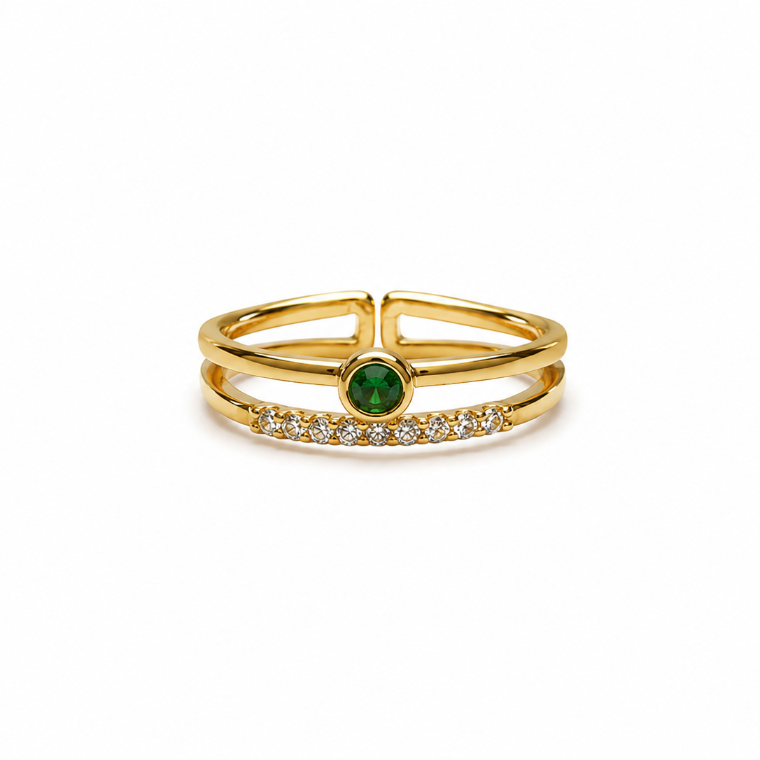 Esme Emerald Duo Adjustable Ring