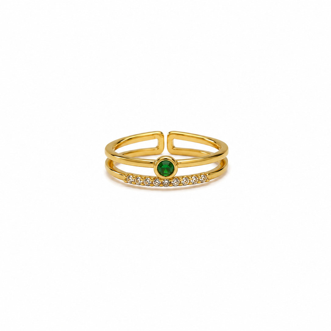 Esme Emerald Duo Adjustable Ring