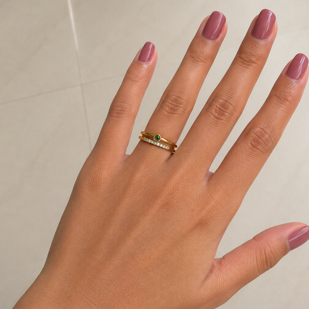 Esme Emerald Duo Adjustable Ring