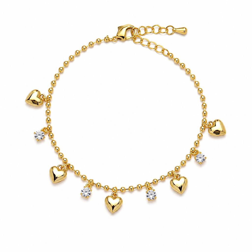 Isabella Multi-Heart Charm Bracelet