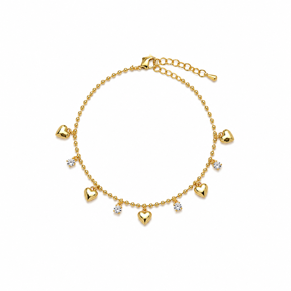 Isabella Multi-Heart Charm Bracelet