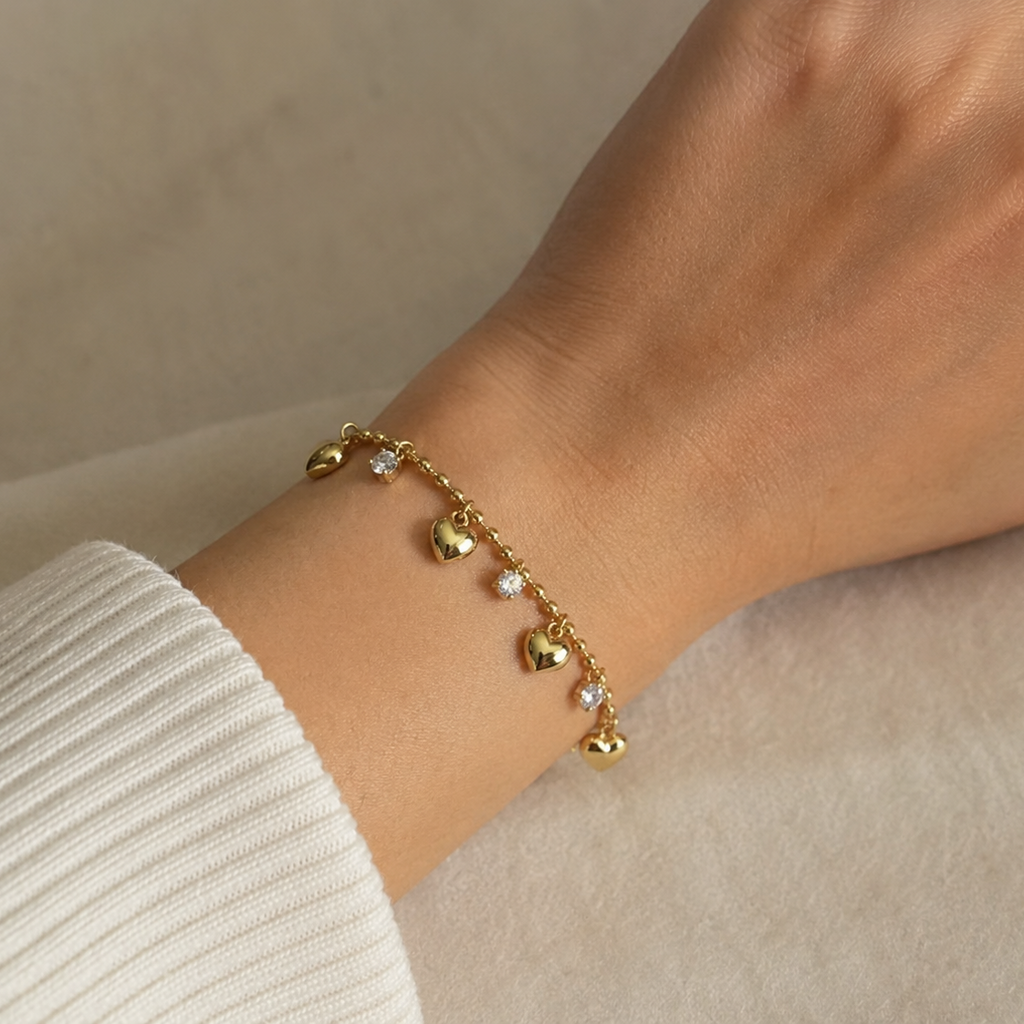 Isabella Multi-Heart Charm Bracelet