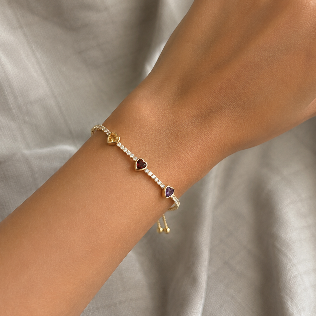 Amelia Heart Charm Bracelet