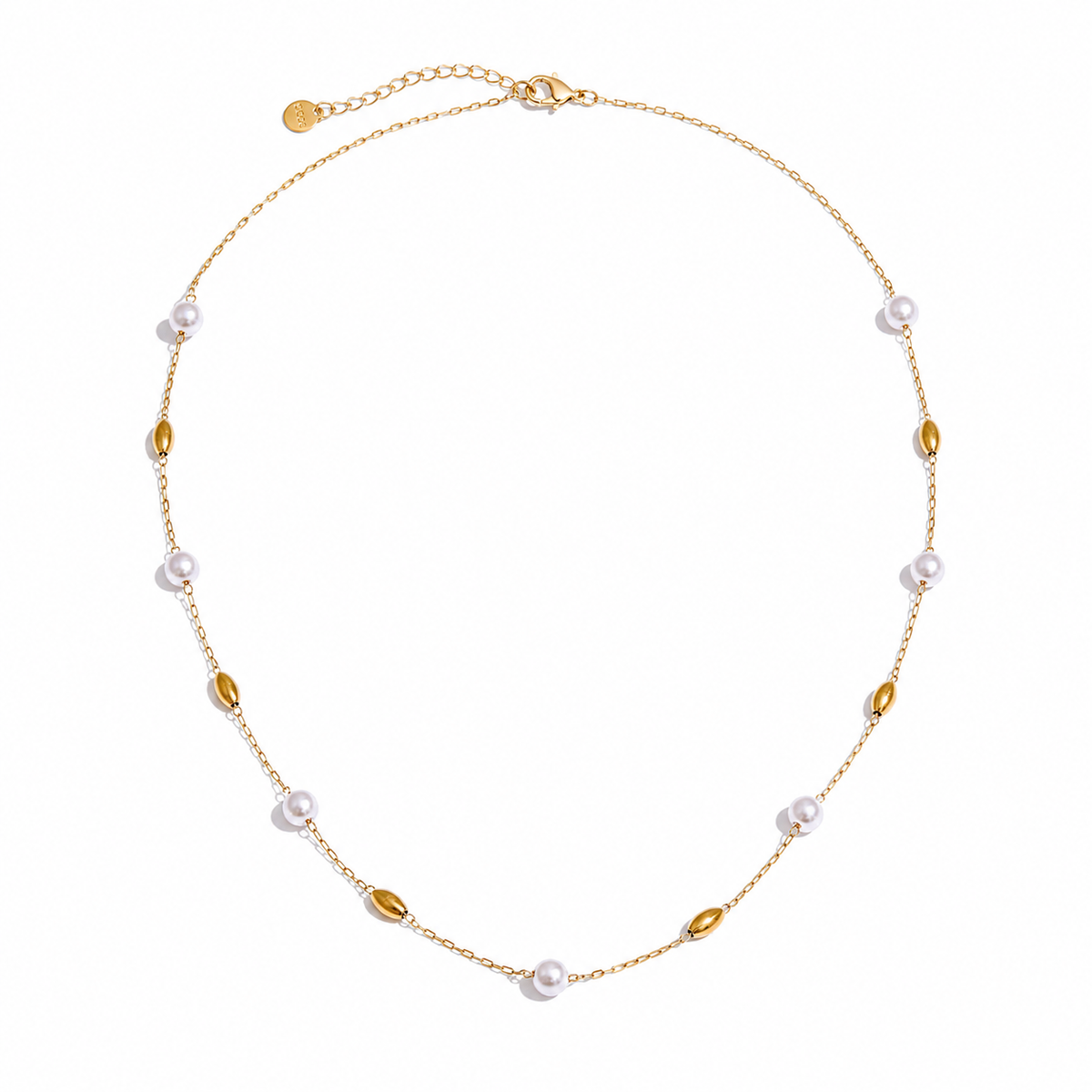 Elena Pearl Station Chain Necklace