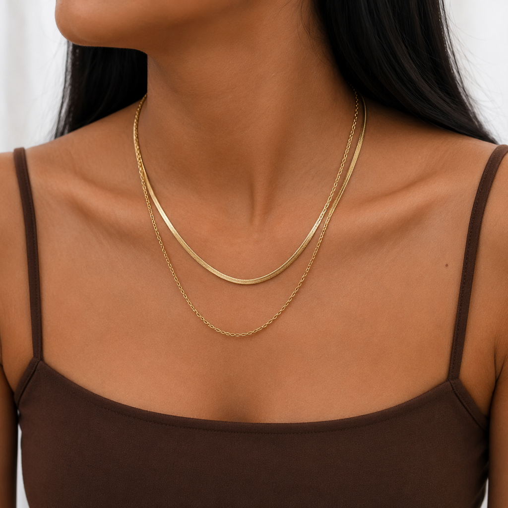 Celeste Layered Snake Chain Necklace