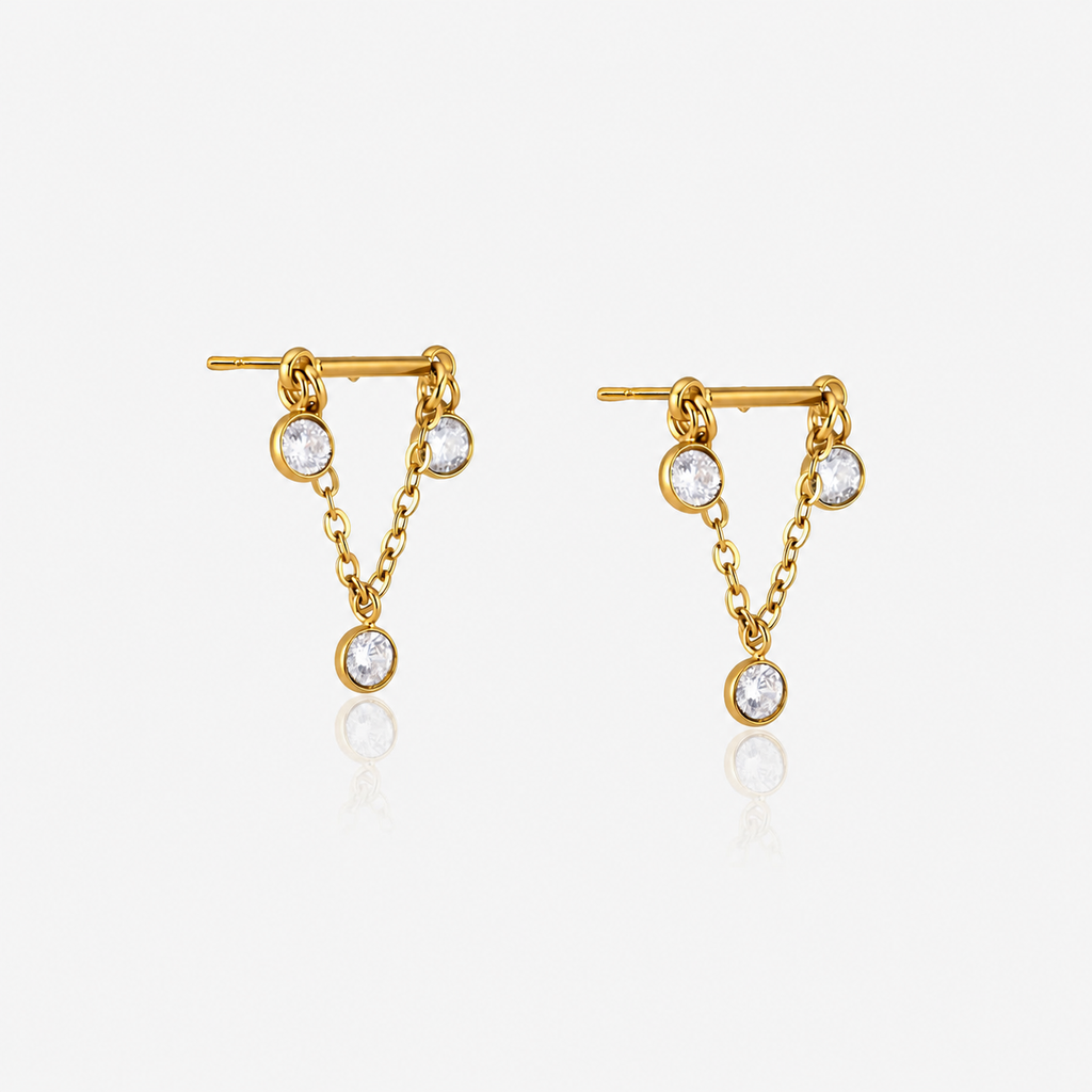 Aurelia CZ Chain Drop Earrings