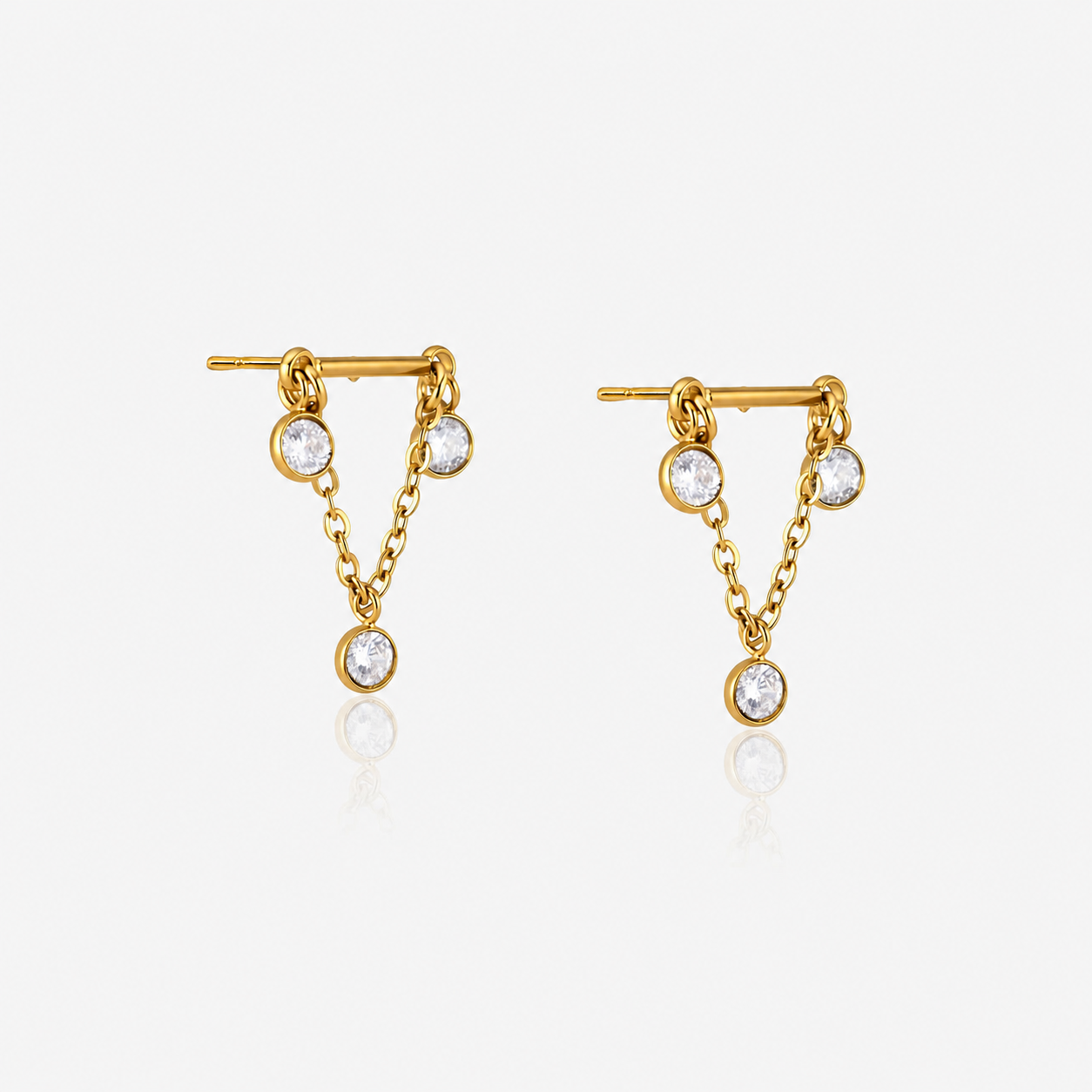 Aurelia CZ Chain Drop Earrings