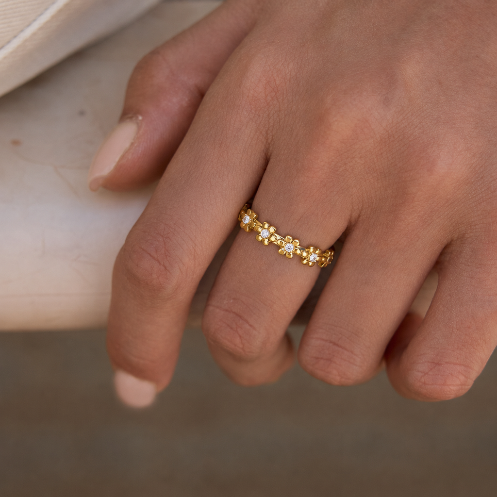 Rosalie Floral Adjustable Ring