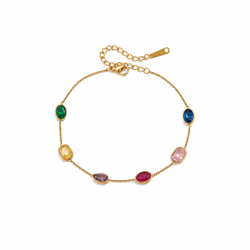 Noémie Rainbow Gemstone Chain Bracelet