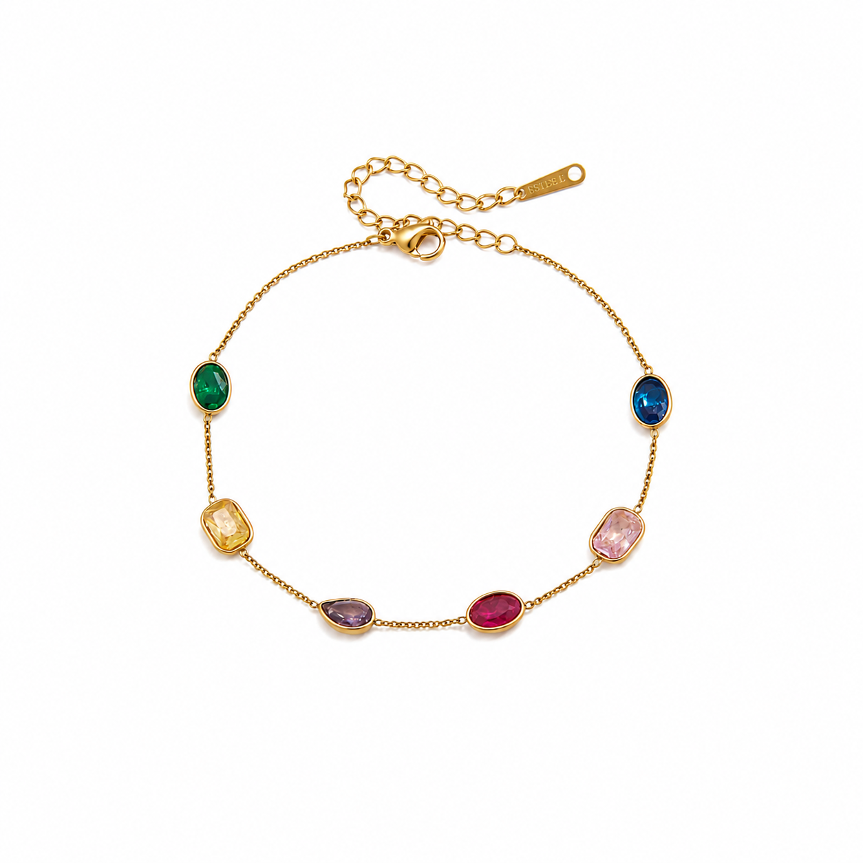 Noémie Rainbow Gemstone Chain Bracelet
