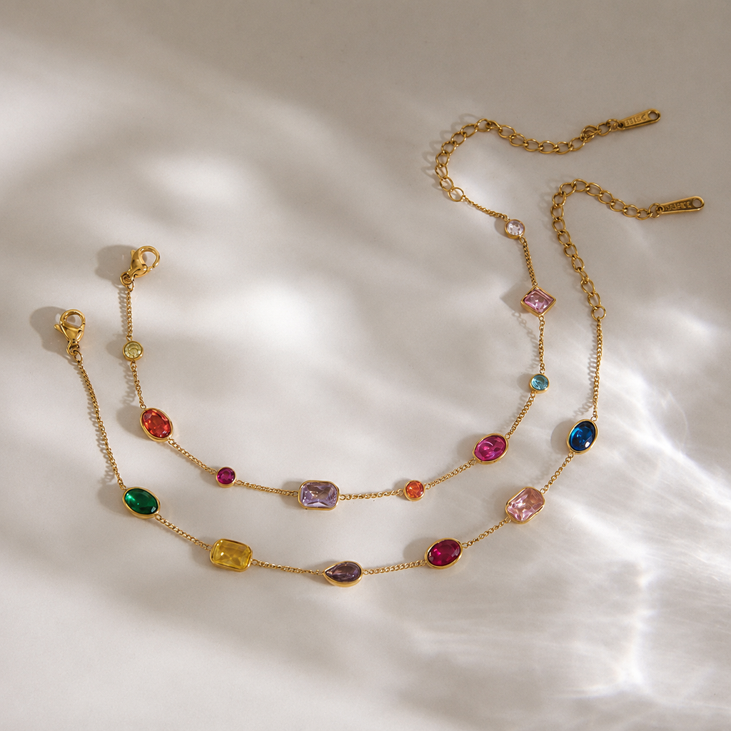 Florence Multi Gem Adjustable Bracelet