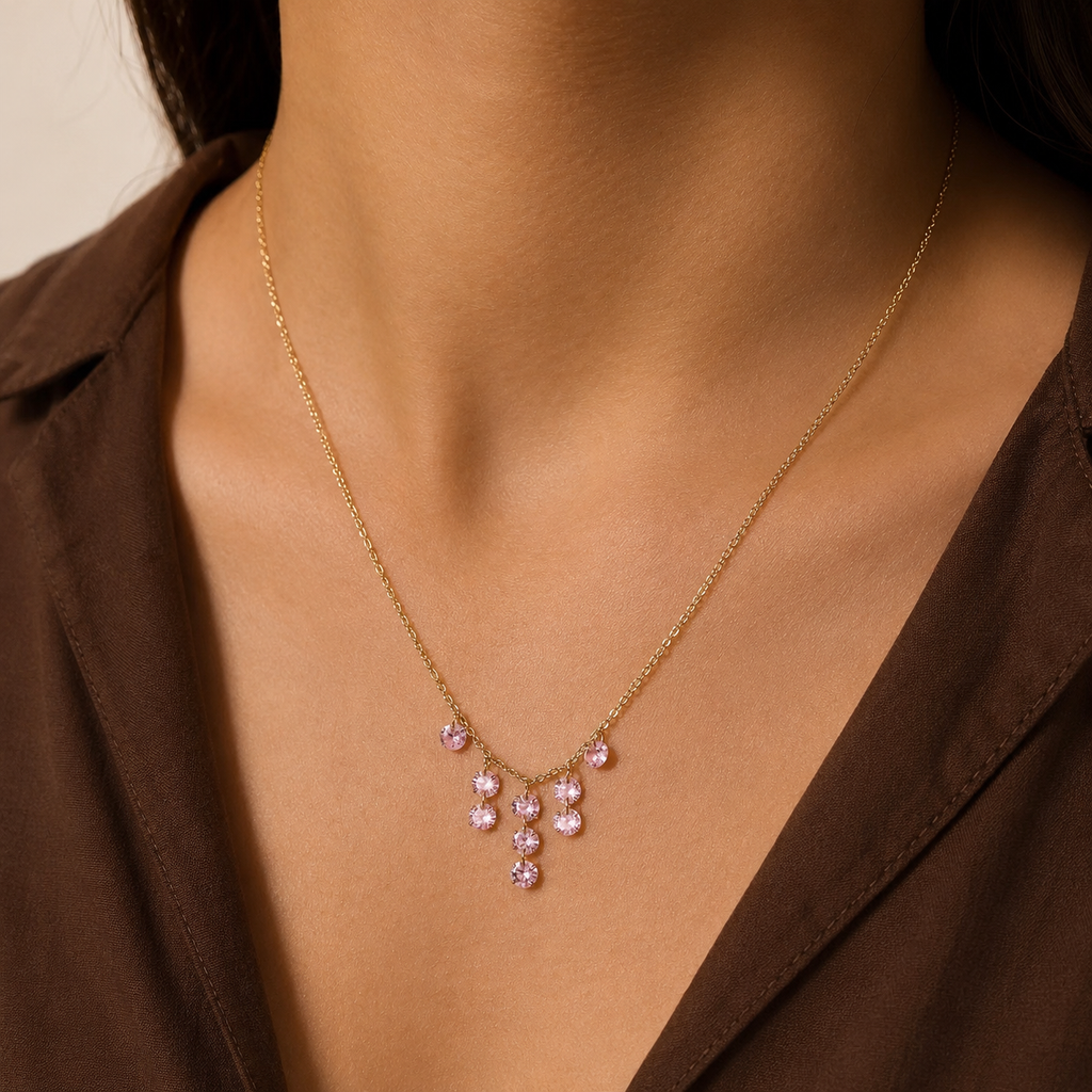 Colette Pink Cascade Necklace
