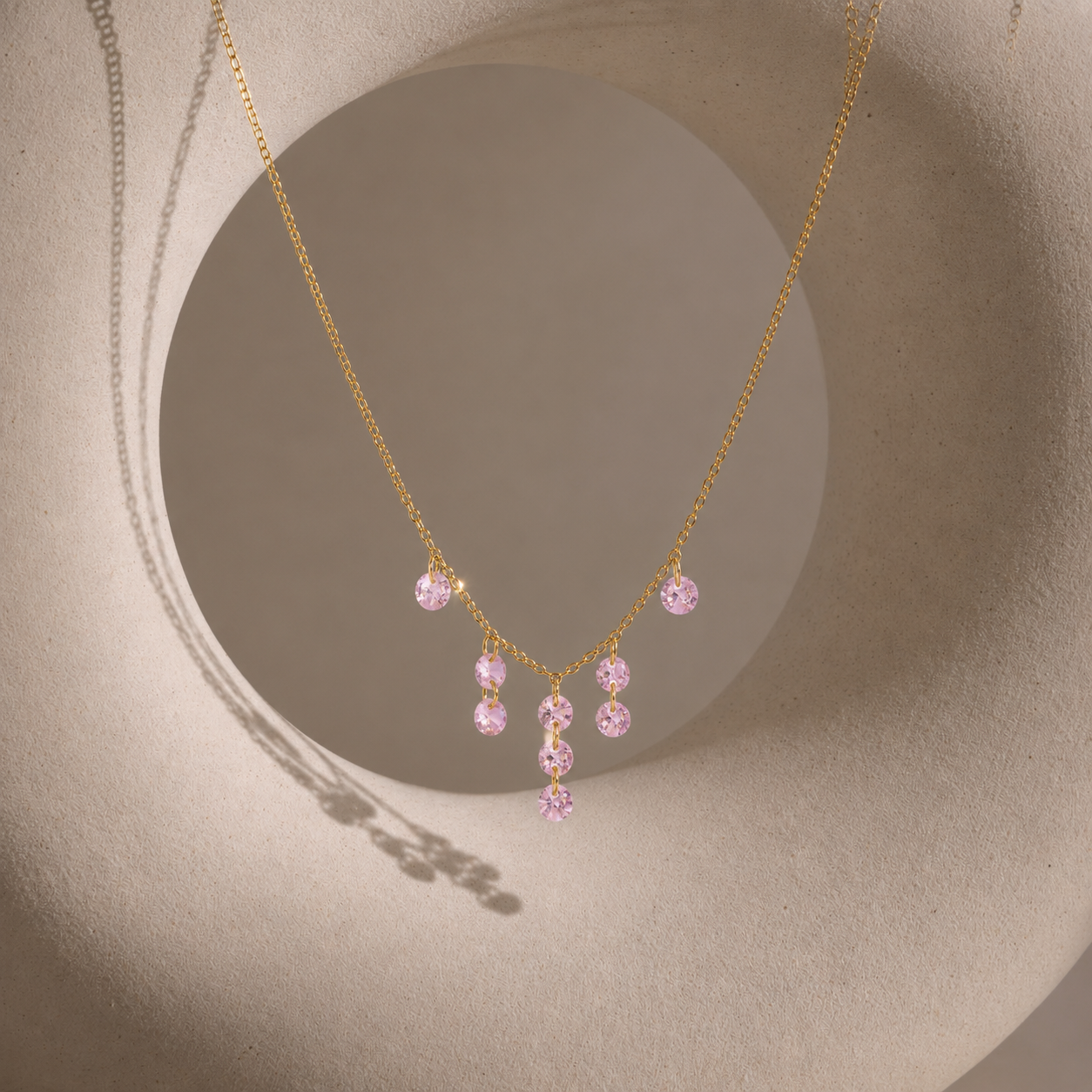 Colette Pink Cascade Necklace