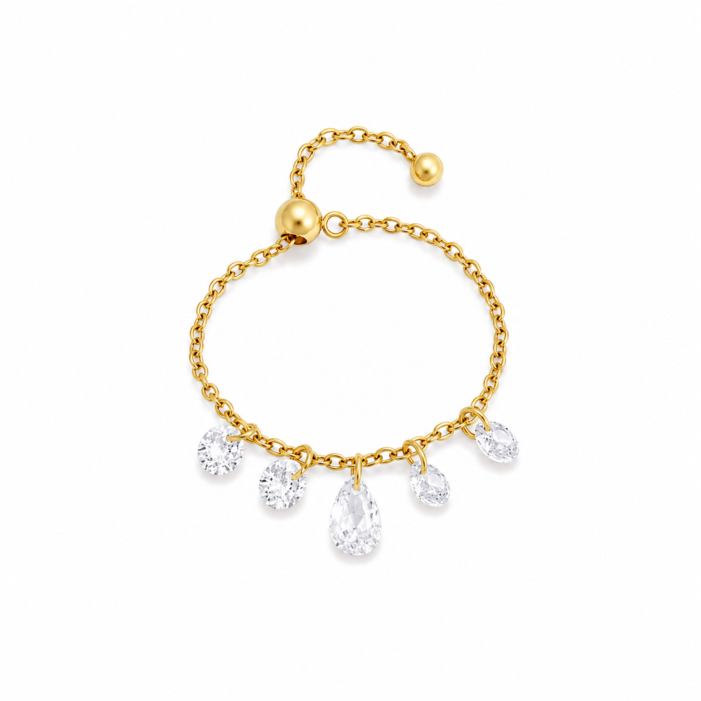 Lucienne Crystal Charm Slider Ring