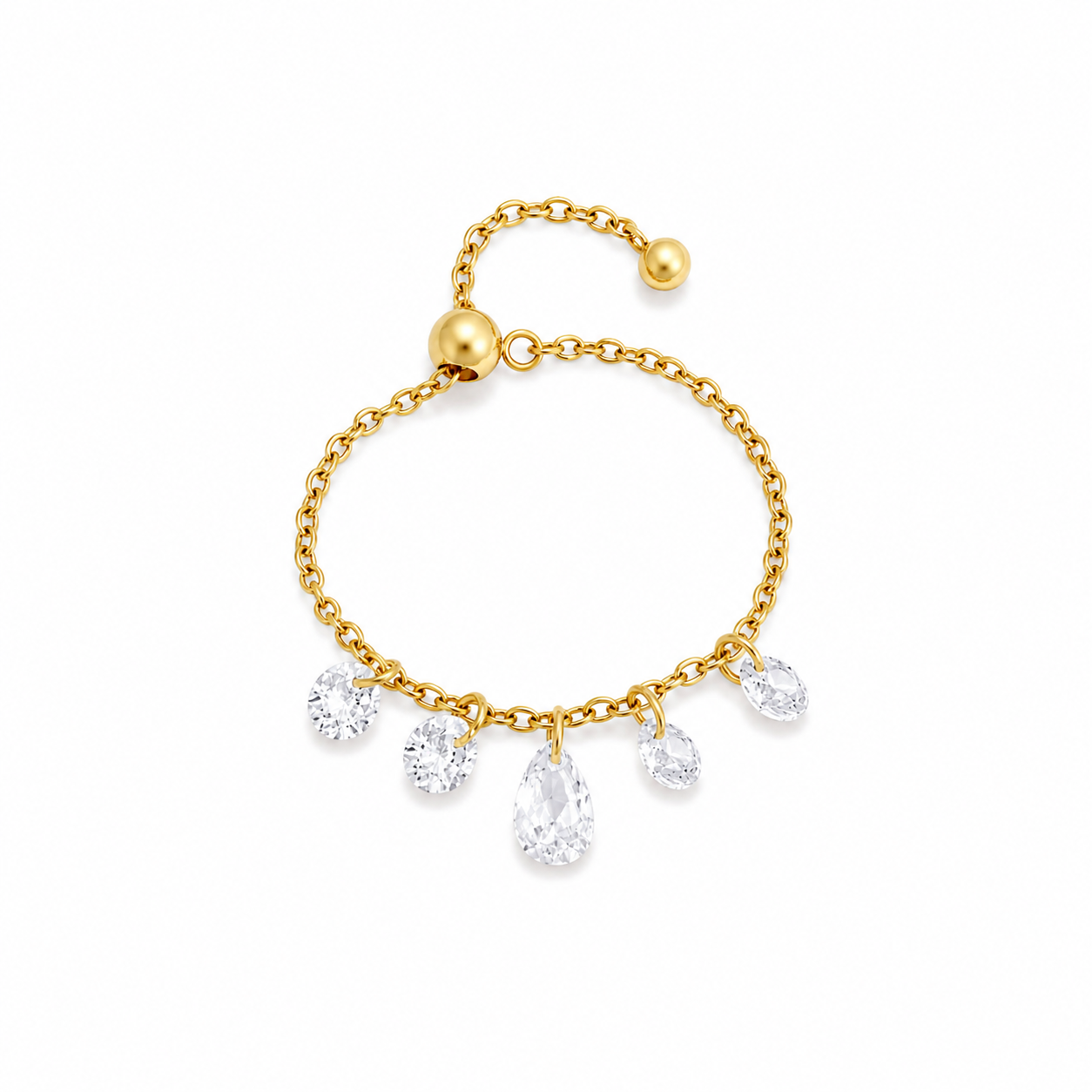 Lucienne Crystal Charm Slider Ring