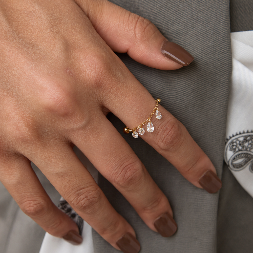 Lucienne Crystal Charm Slider Ring
