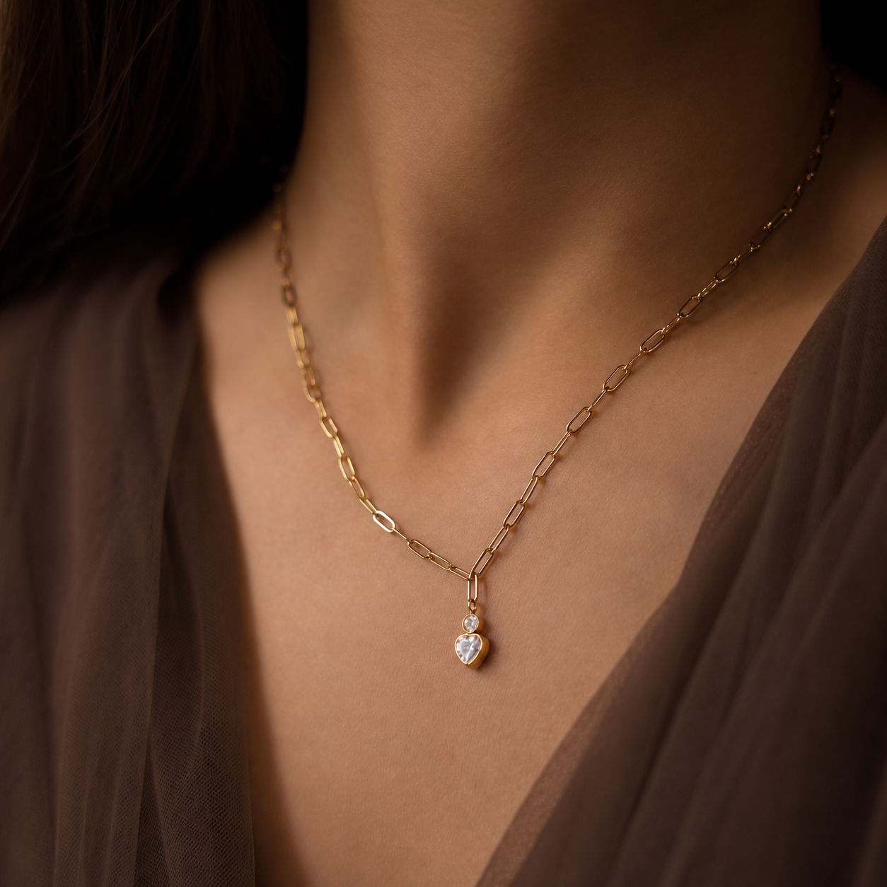 Vivienne Heart Drop Necklace