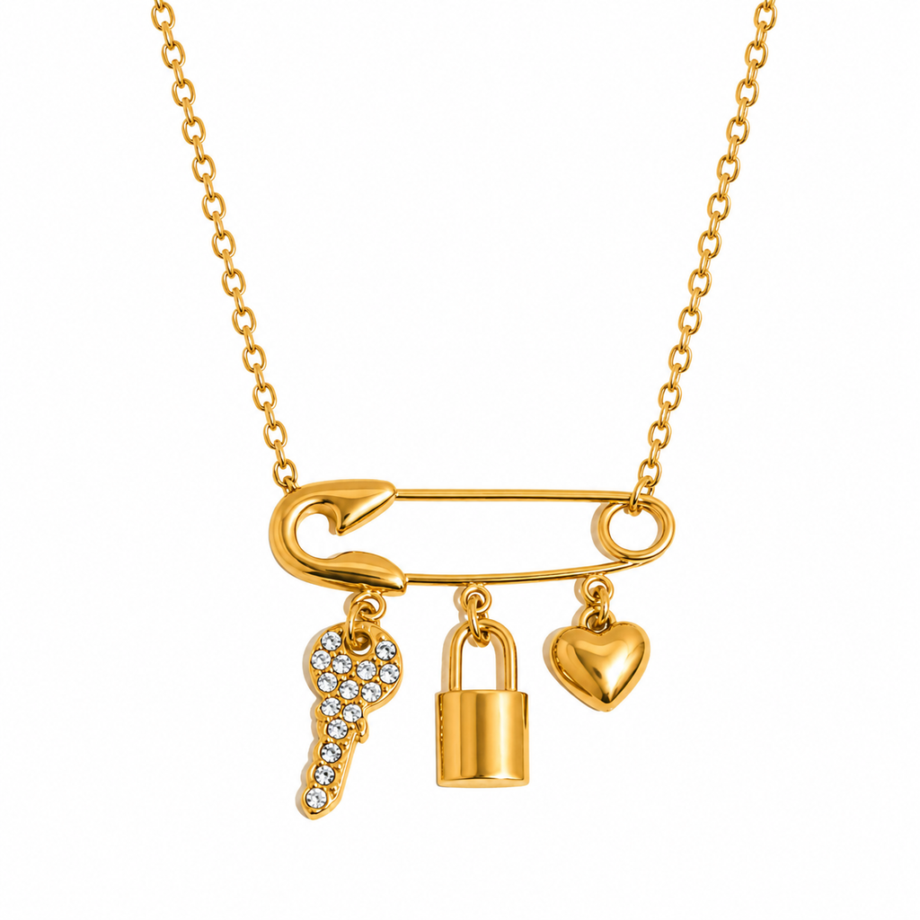Elara Lock Charm Necklace
