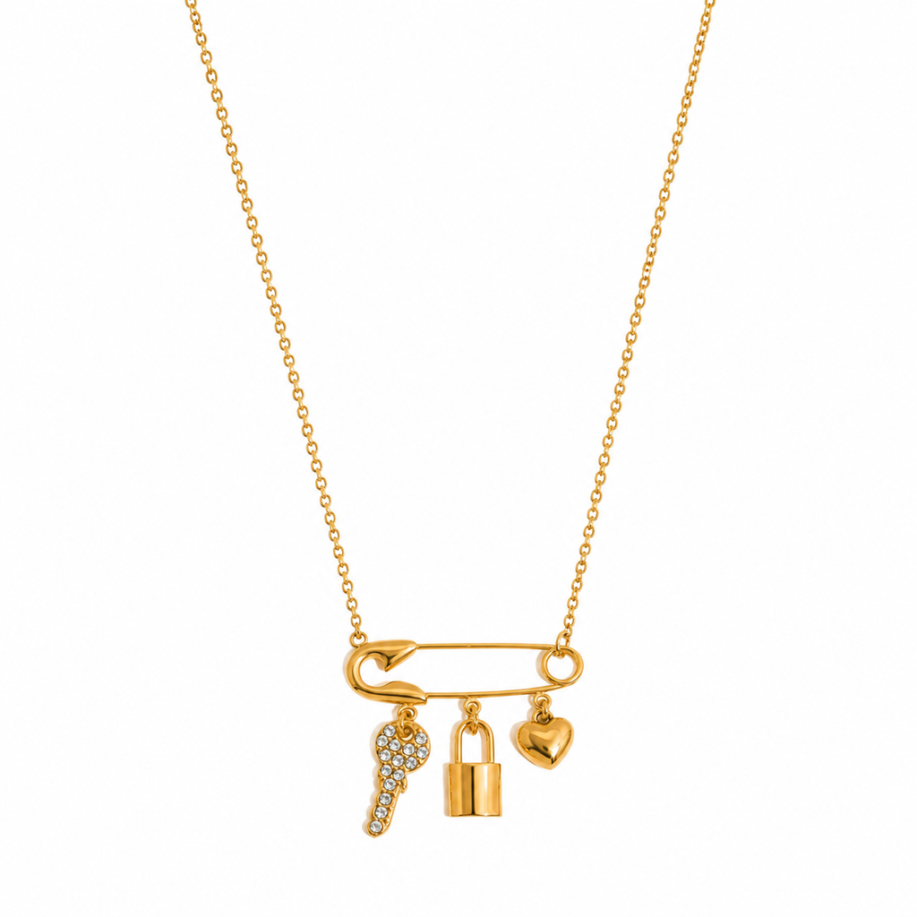 Elara Lock Charm Necklace