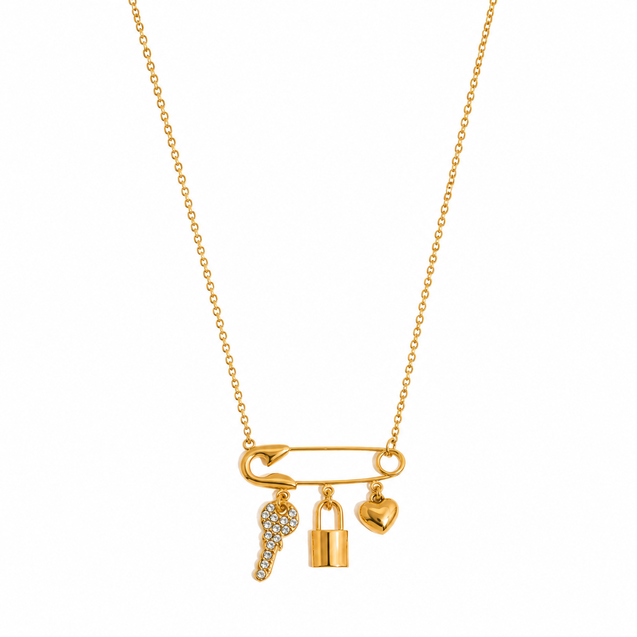 Elara Lock Charm Necklace