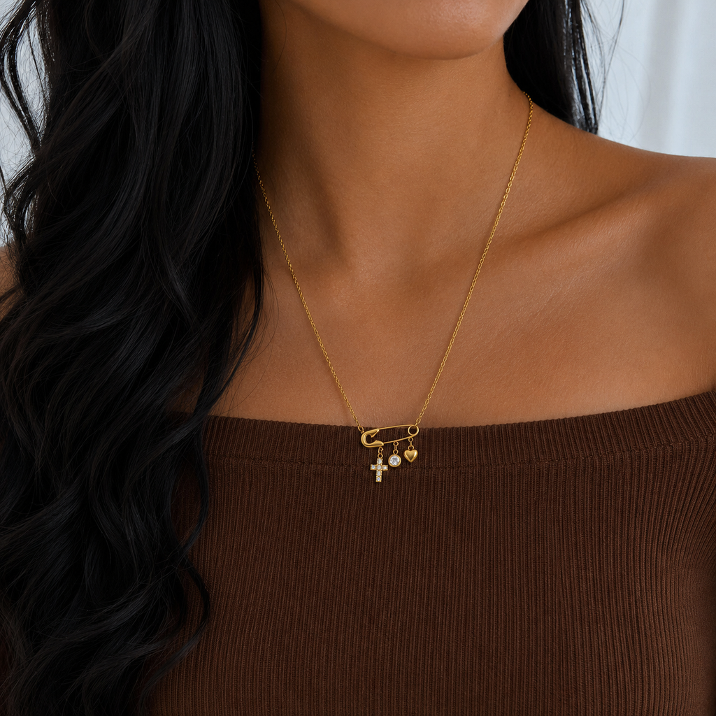 Celeste Cross Charm Necklace