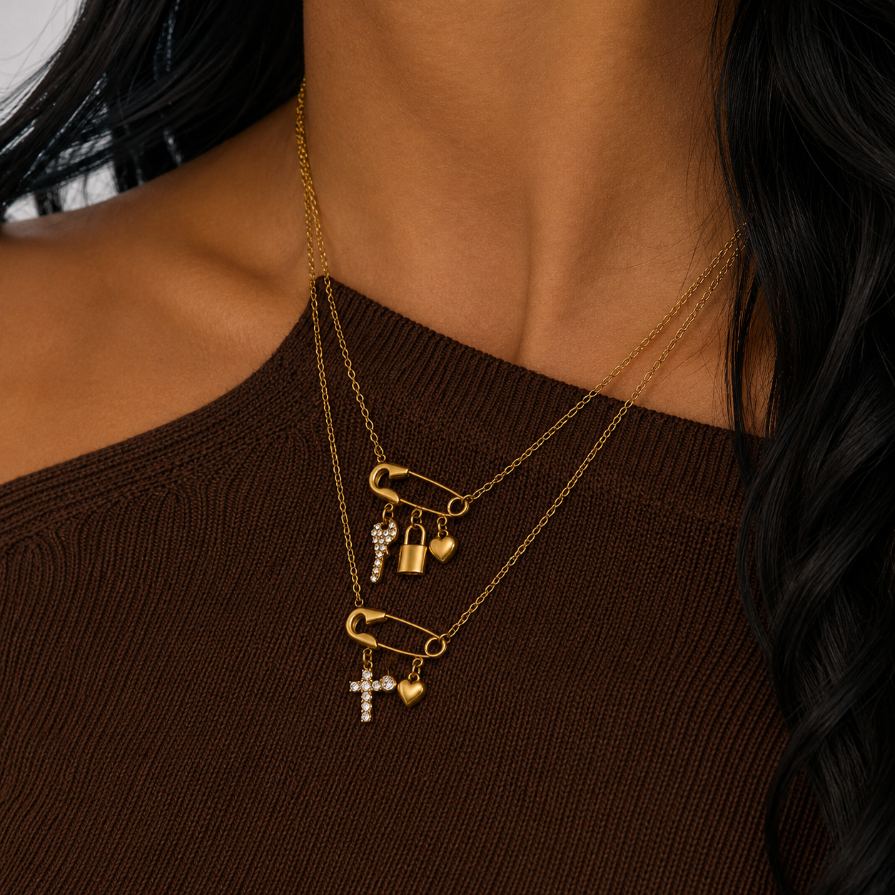 Celeste Cross Charm Necklace