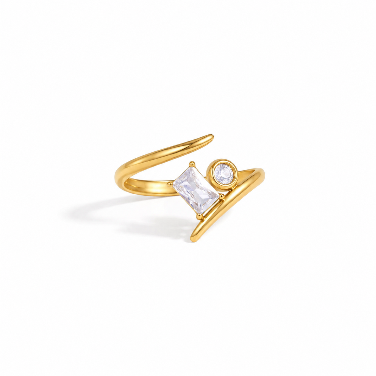 Aurelia Geometric CZ Adjustable Ring