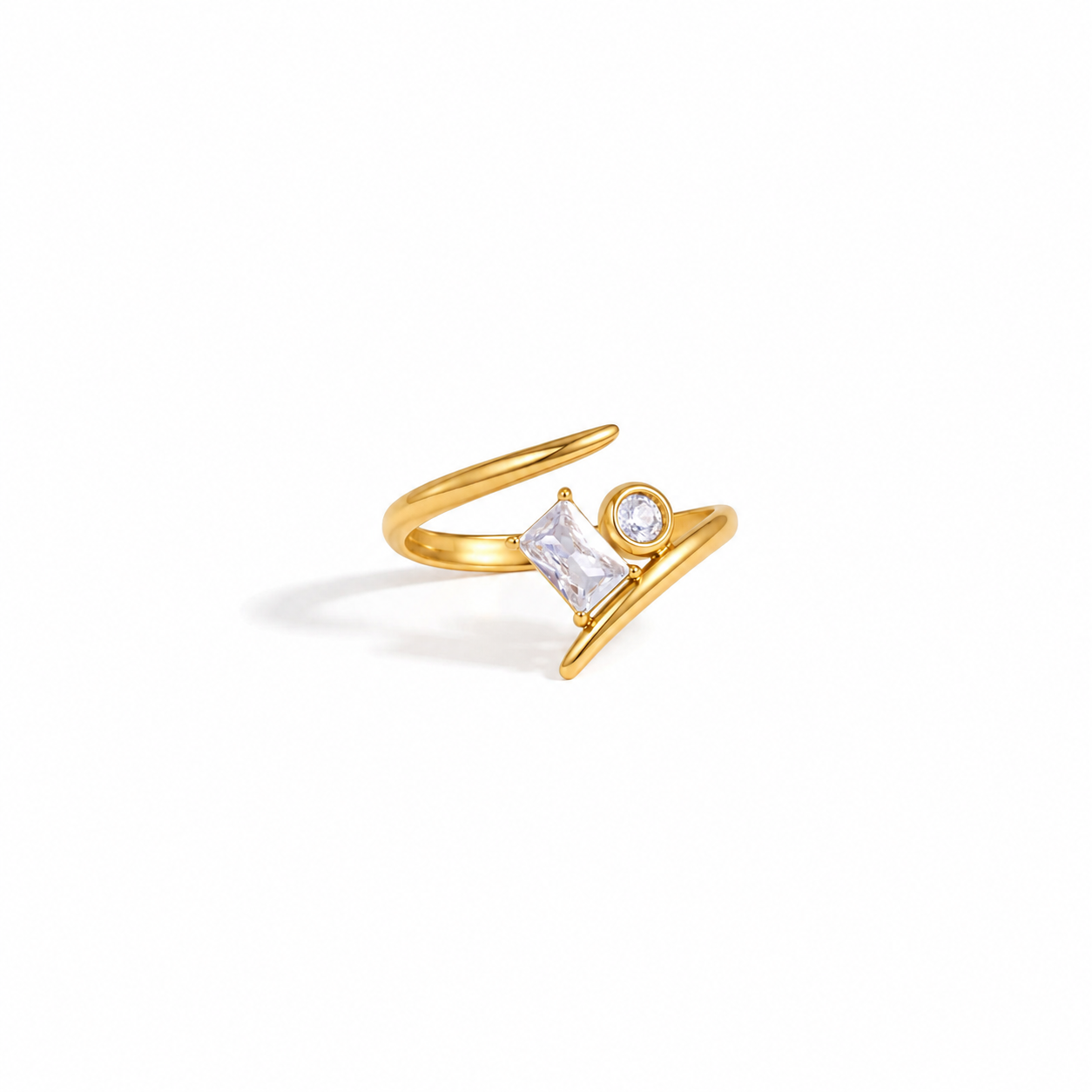 Aurelia Geometric CZ Adjustable Ring