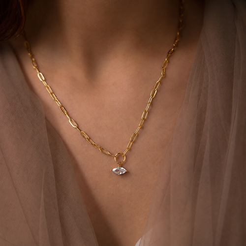 Aurélie Marquise Solitaire Necklace