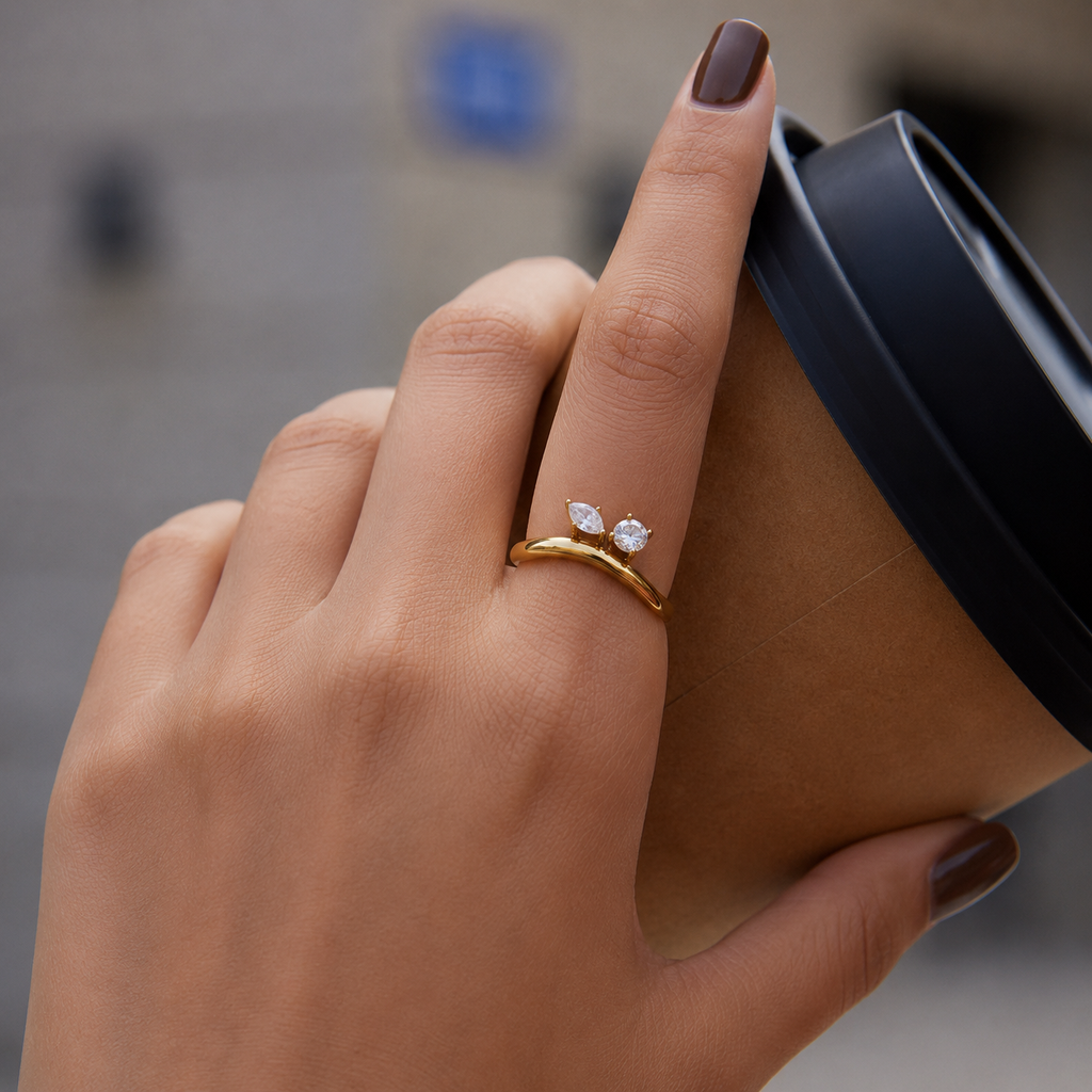 Isla Dual Stone Adjustable Ring