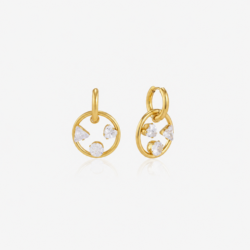 Aurélie Celestial CZ Circle Earrings