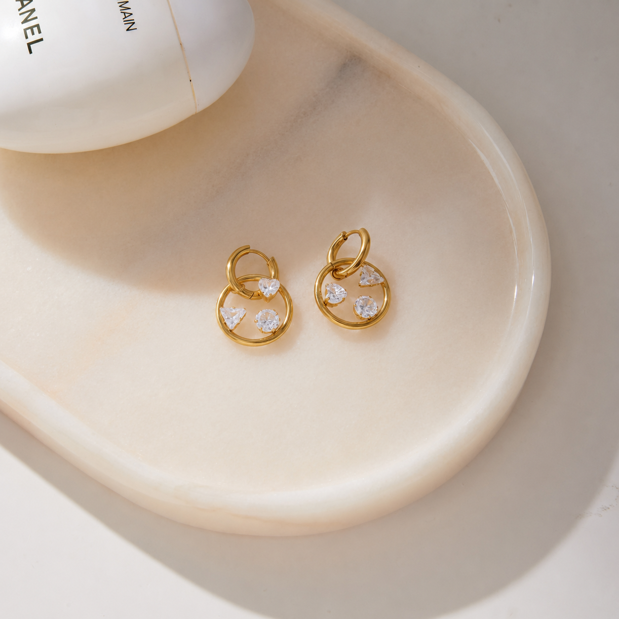 Aurélie Celestial CZ Circle Earrings