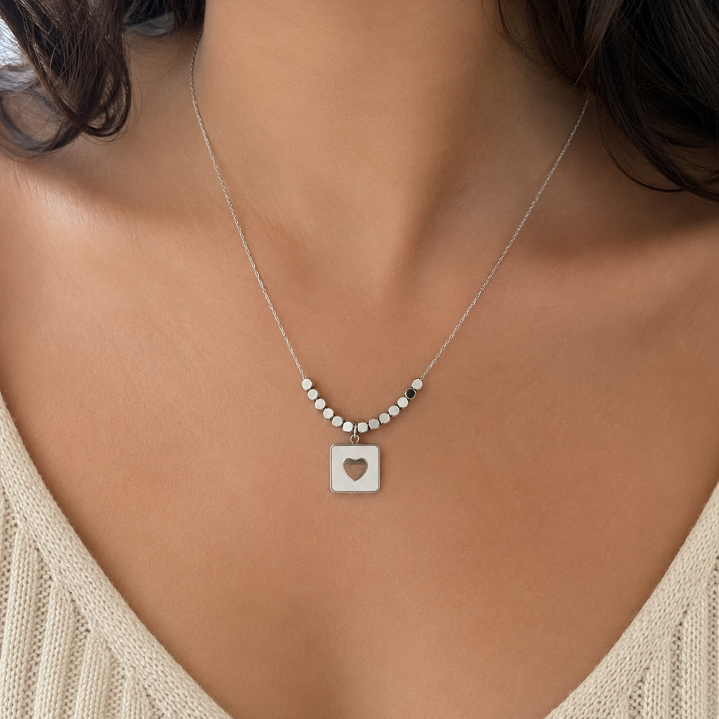 Isabella Mother of Pearl Heart Necklace